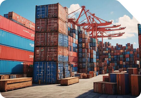 Conteneurs sur un terminal portuaire